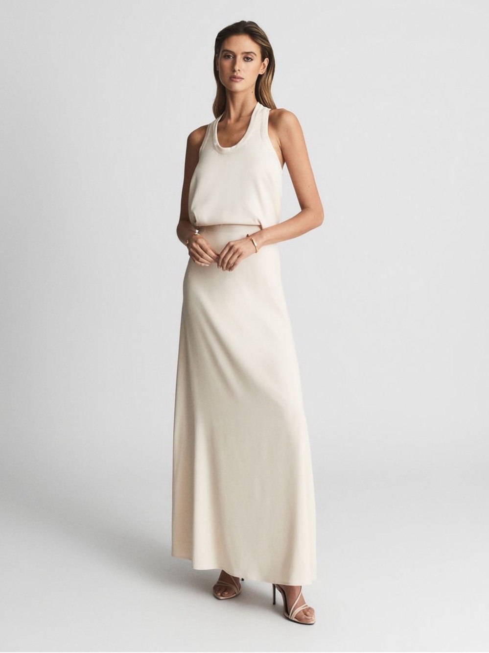 NWT! Reiss Kennedy Lace Back Maxi Dress Ivory Cream Size US 2 25948 - Picture 13 of 16